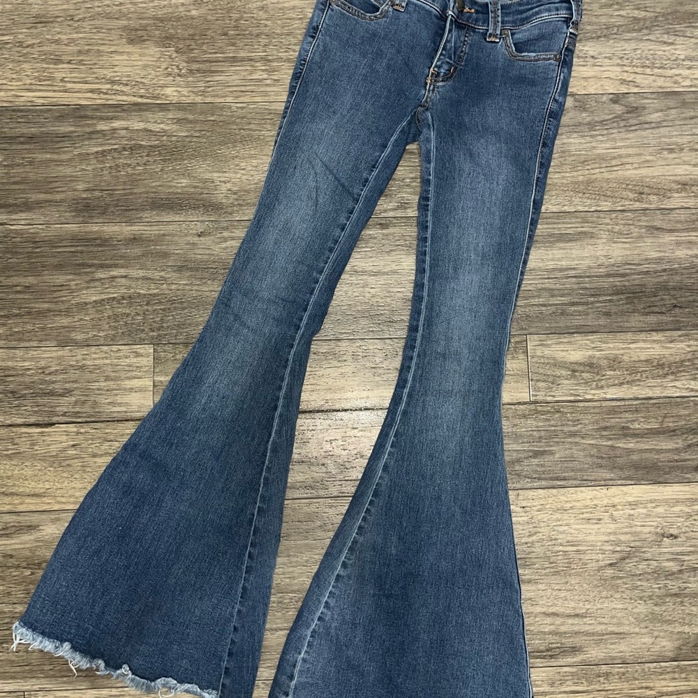 Free People Low Rise Flare Jeans W24 Short